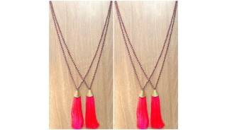 free shipping fashion necklace tassels golden bronze caps handmade bali